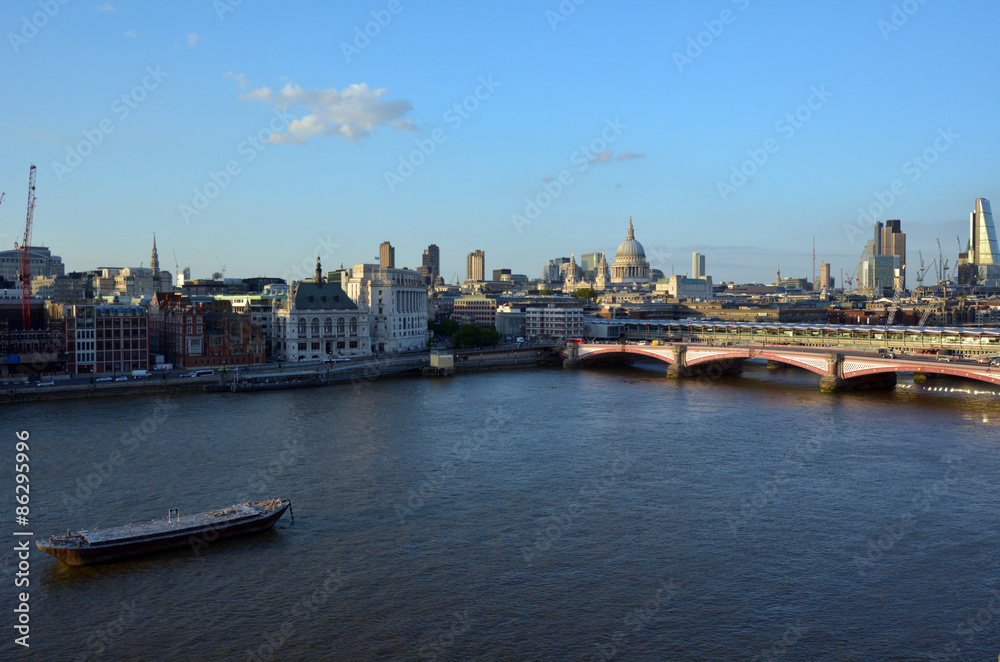 Arial landscape view of St Pauls Cathedral and the and London br