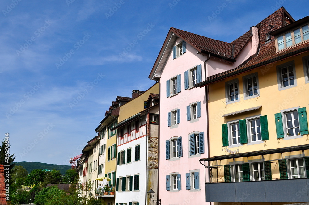 Vorstadthäuser Aarau, historische Schweizer Stadt