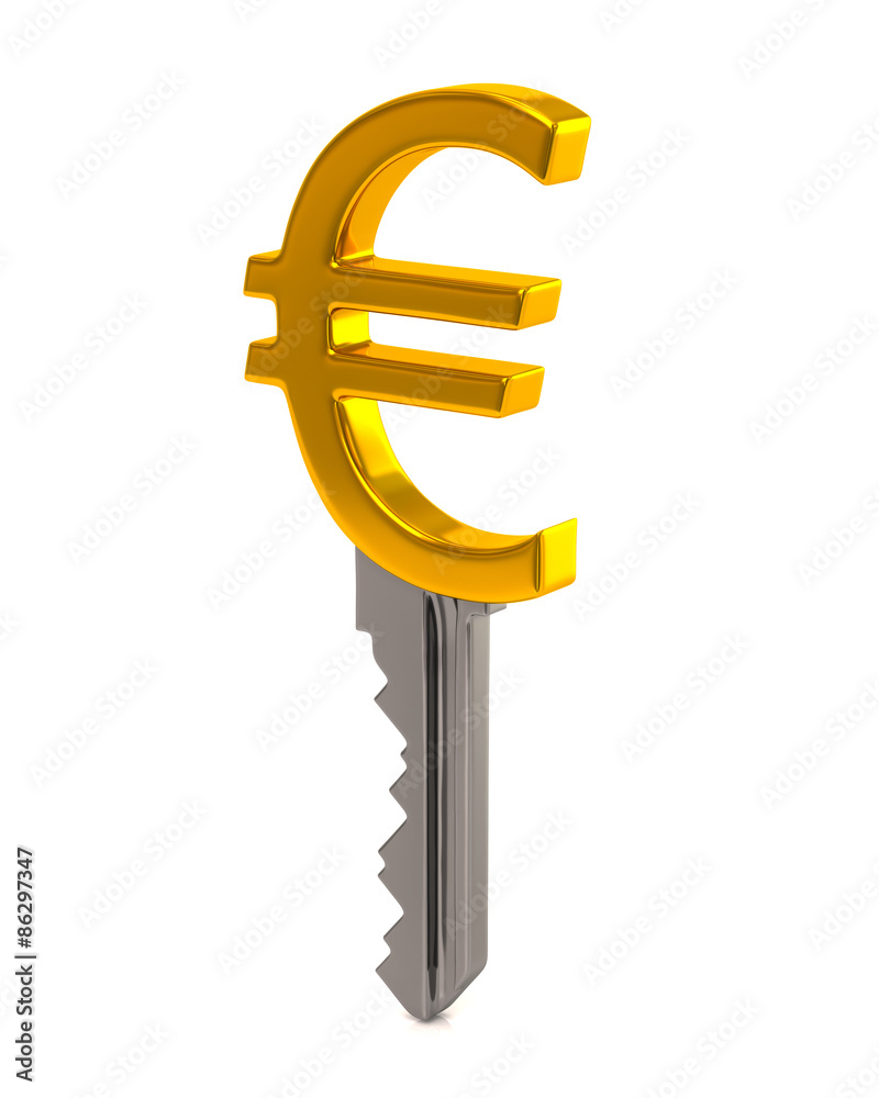 Fototapeta premium Golden Euro key