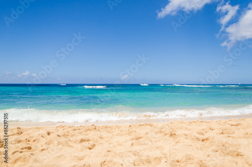 Ocean and tropical sandy beach background © ellensmile