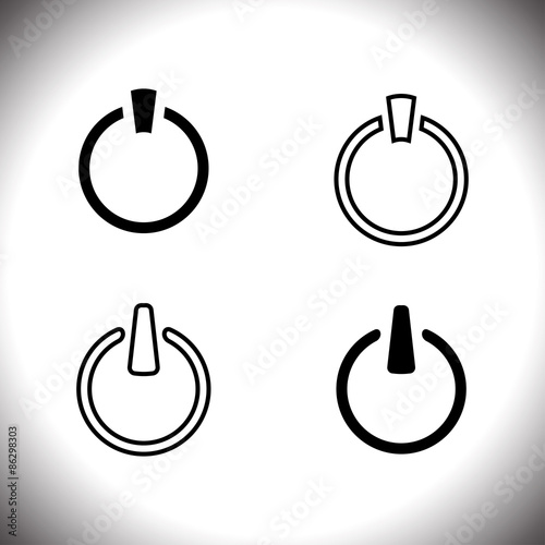 Vector black shut down icons set