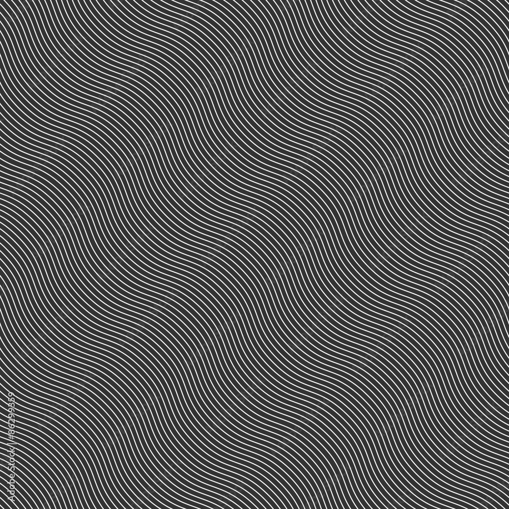 Monochrome pattern with diagonal wavy guilloche texture