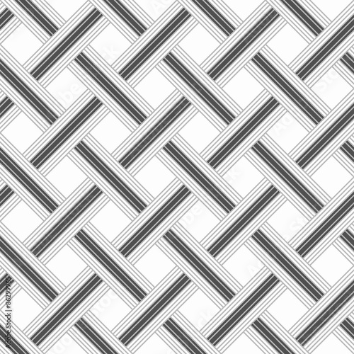 Monochrome pattern with light gray striped lattice on white