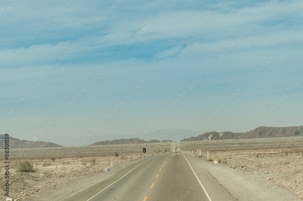 Road in the countryside with desert moutain view Road in the countryside with desert moutain view