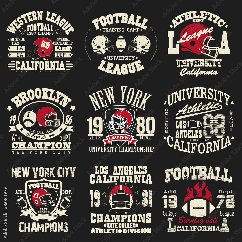 Naklejka premium Football logo set