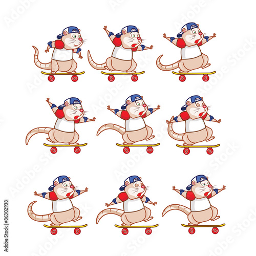 Skate Board Rat Getting Hurt Sprite