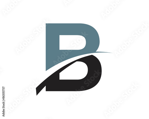 B Letter Swoosh Modern Logo