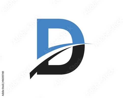 D Letter Swoosh Modern Logo
