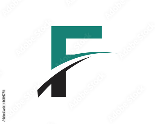 F Letter Swoosh Modern Logo