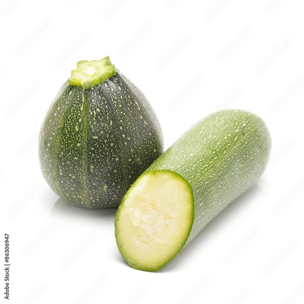 green zucchini isolated on white background green zucchini isolated on white background