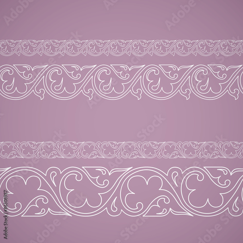 Seamless floral tiling borders