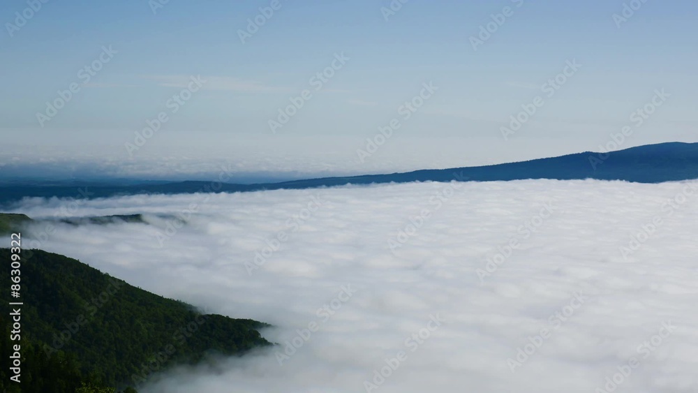津別峠より屈斜路湖の雲海微速度撮影