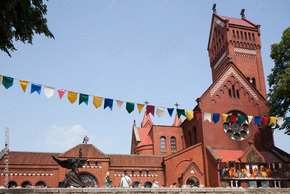 Obraz premium Red Church in Minsk