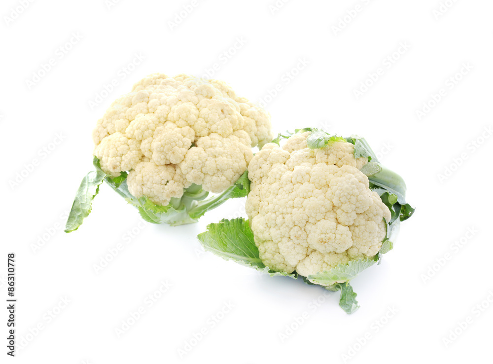 Fresh cauliflower isolated on white Fresh cauliflower isolated on white