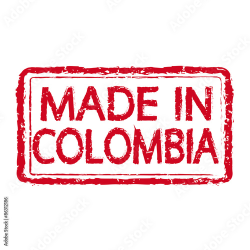 Made in COLOMBIA stamp text Illustration