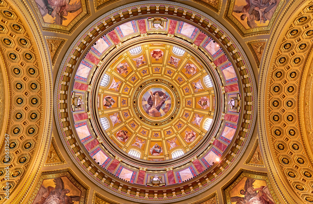 Dome of the Saint Stephen Basilica in Budapest