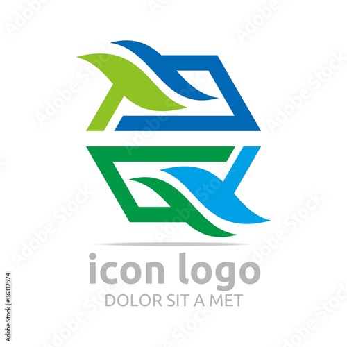 Logo Icon Hexagon Shapes Design Symbol Abstract photo