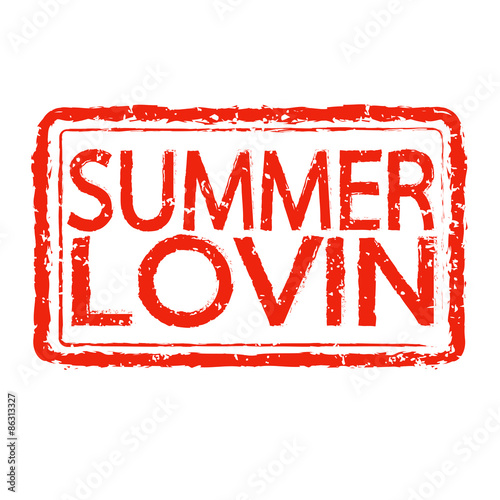 SUMMER LOVIN stamp text design