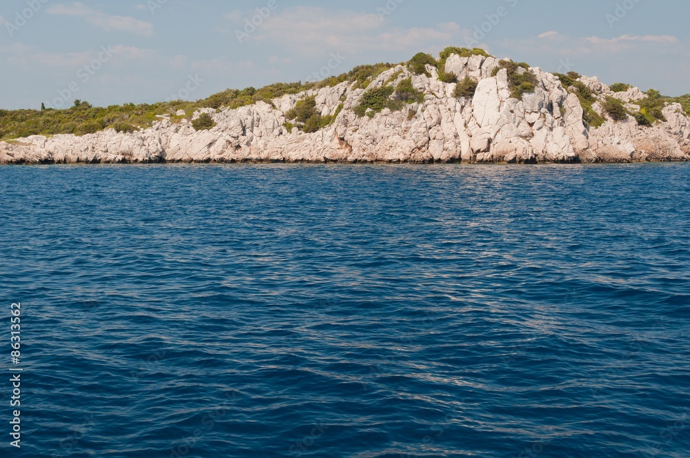 Coastline with cliffs near Kocula in Croatia