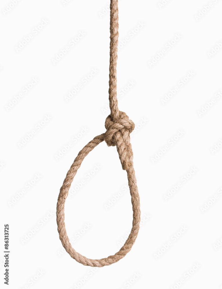 hangman's knot isolated on white