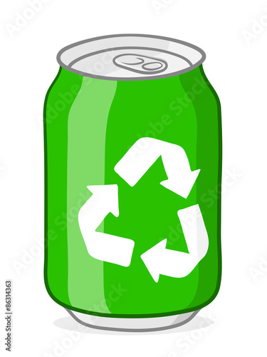 Green recycling soda can