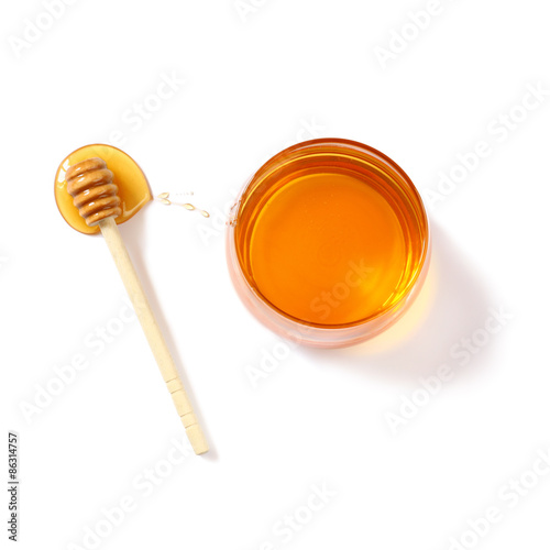 rosh hashanah (jewesh holiday) concept - top view of honey