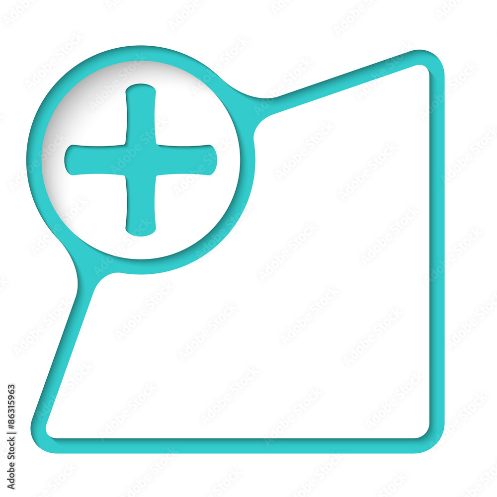 Obraz premium Abstract frame with inner shadow and plus symbol