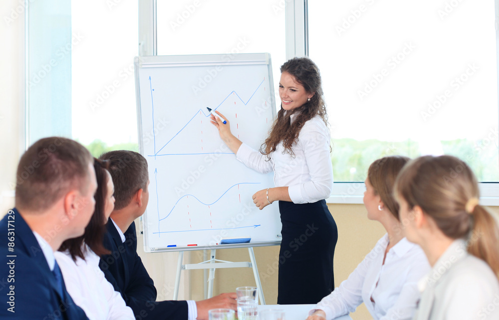 business conference presentation with team training flipchart office business conference presentation with team training flipchart office