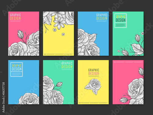 graceful poster template design set
