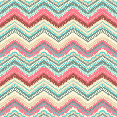 Papier peint photo Chevron patrons Motif artistique dessiné main coloré  © Hanna
