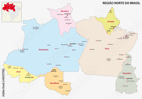 brazil north region map photo