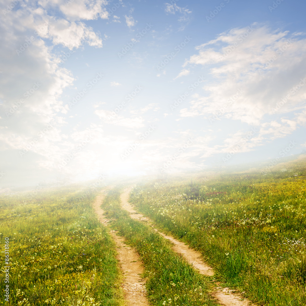 Obraz premium green hills scene