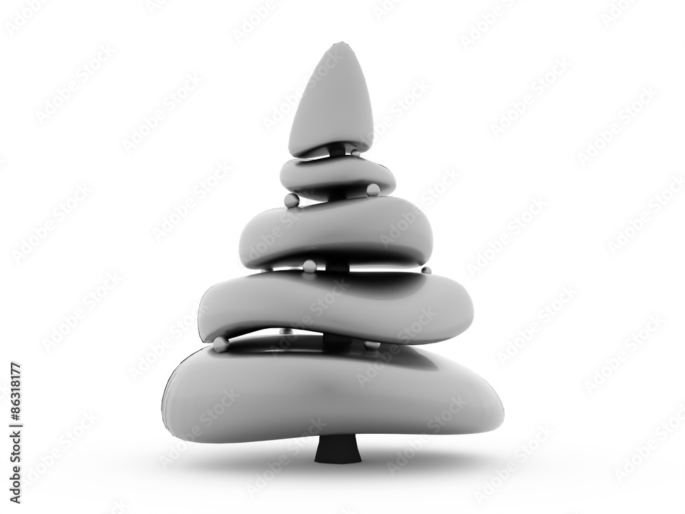 Black abstract christmas tree isolated Black abstract christmas tree isolated
