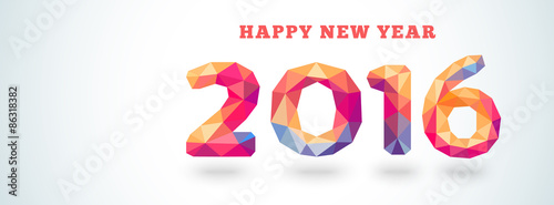 Happy New Year 2016 colorful greeting card