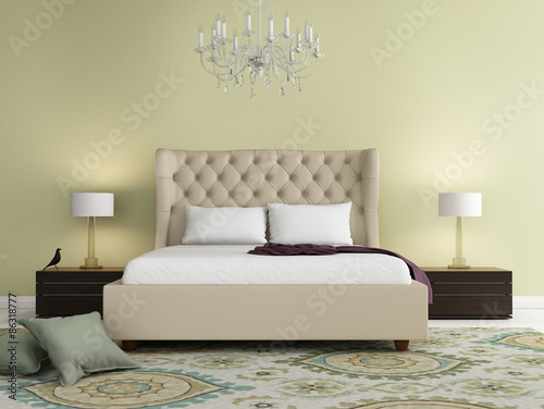 Contemporary elegant luxury lime bedroom photo
