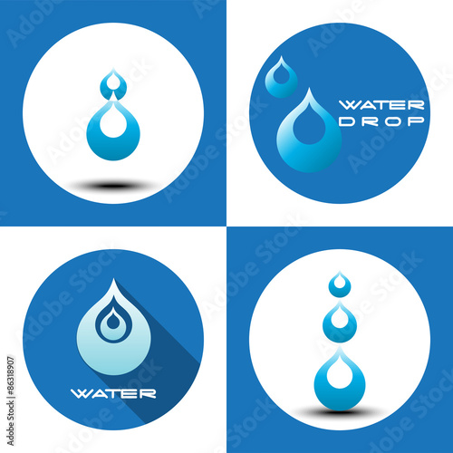 Abstract blue water drop. V...