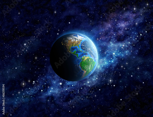 Planet Earth in outer space
