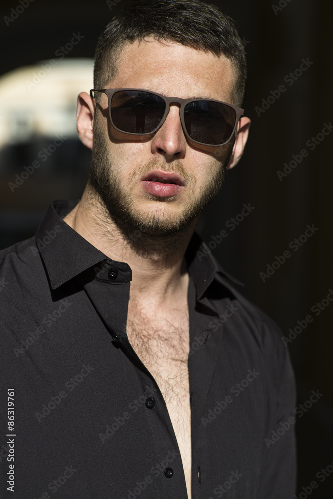 Attractive brunette in black shirt Attractive brunette in black shirt