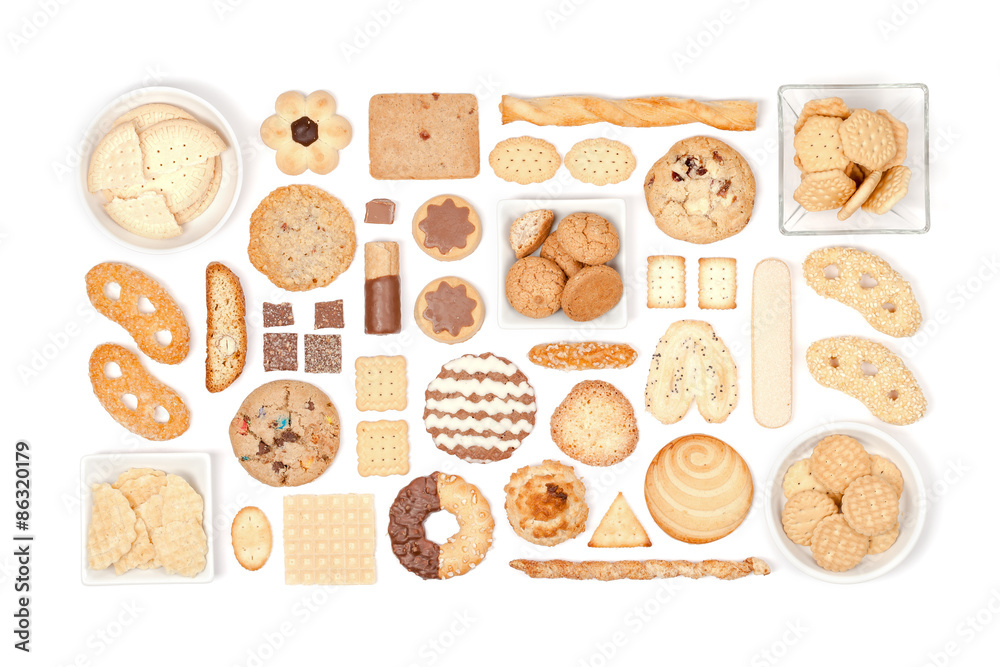 cookies and biscuits on white background cookies and biscuits on white background