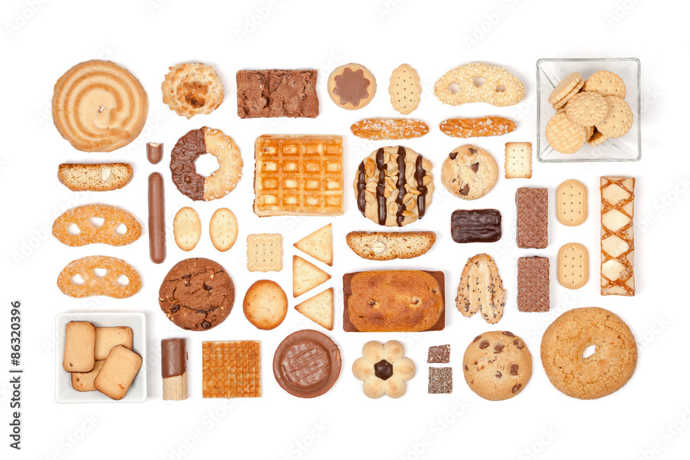 cookies and biscuits on white background cookies and biscuits on white background