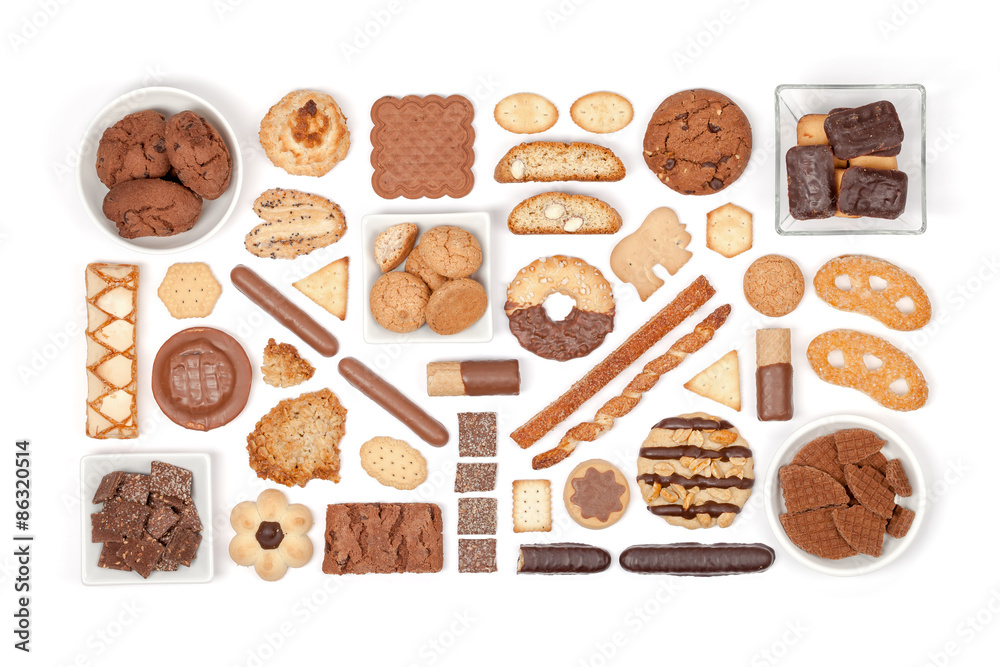 cookies and biscuits on white background cookies and biscuits on white background