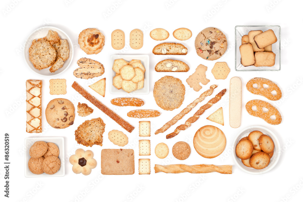 cookies and biscuits on white background cookies and biscuits on white background