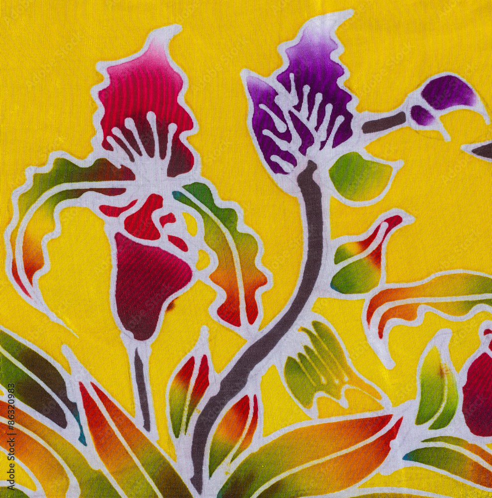 Naklejka premium Batik style fabric