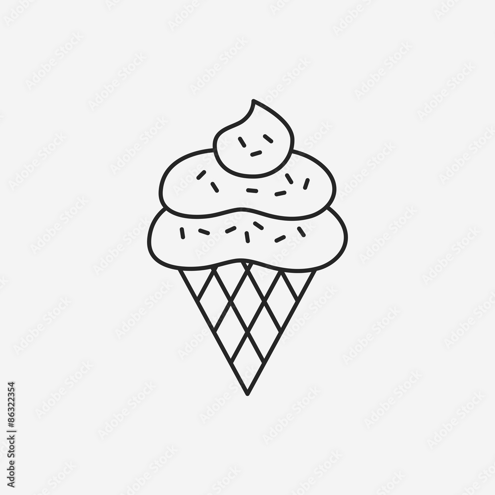 dessert ice cream line icon
