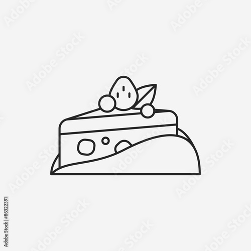 dessert cake line icon