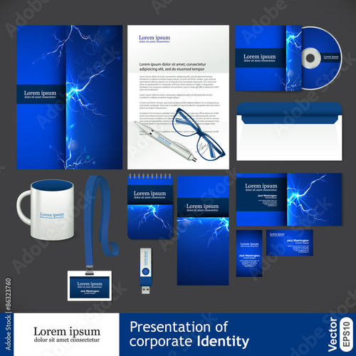 Blue corporate identity template