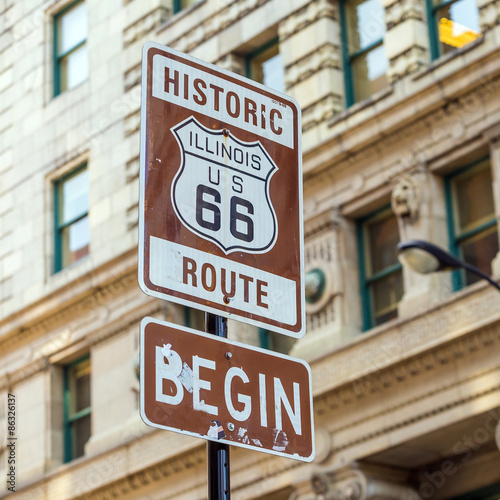 Route 66 sign in Chicago