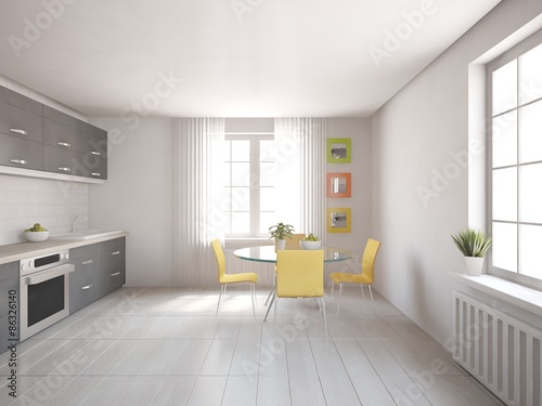 white modern interior design © AntonSh
