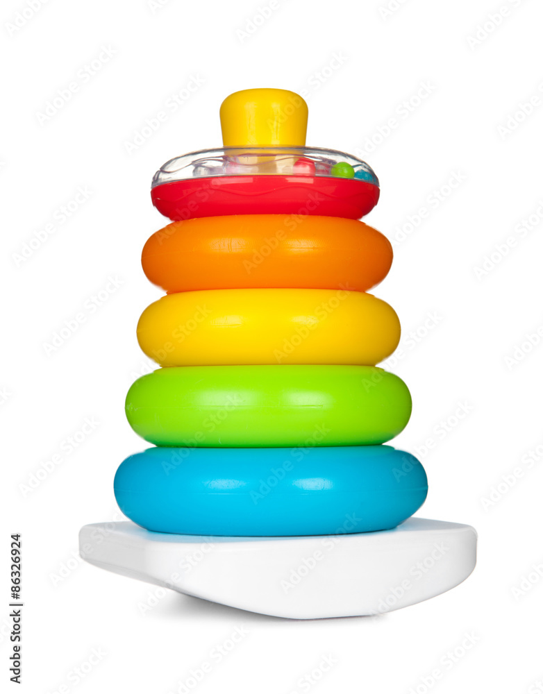 Pyramid build from colored plastic rings - Baby toy Pyramid build from colored plastic rings - Baby toy