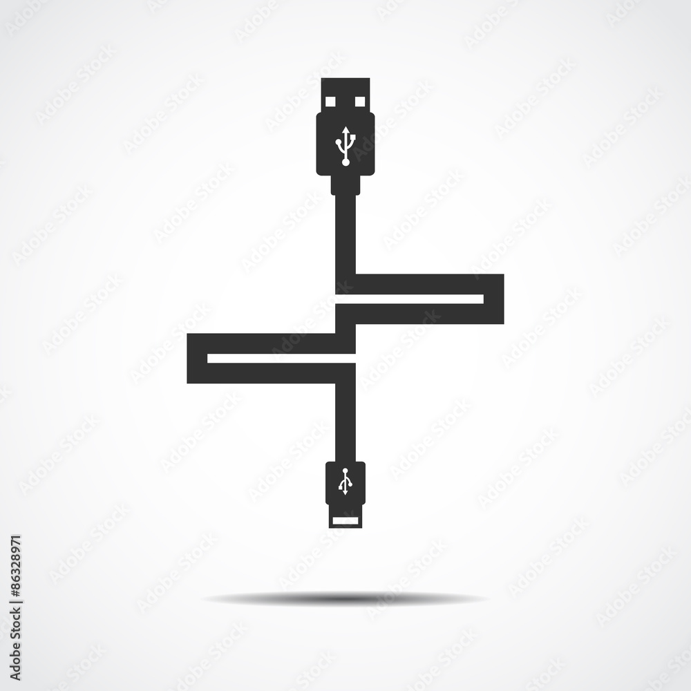 Plug Wire Cable USB Computer  vector illustration